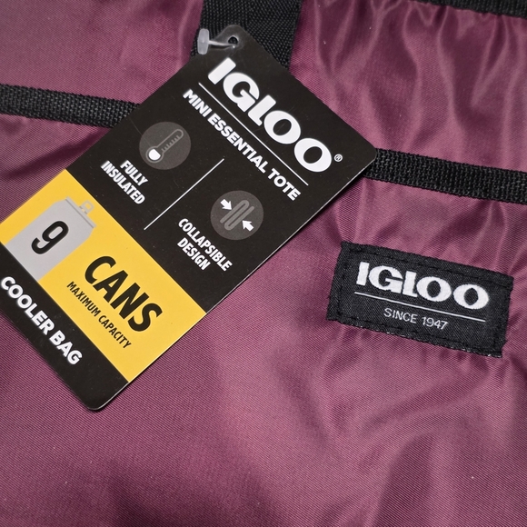 🇬🇪🔸️NWT Igloo Burgundy Soft Side Insulated Mini Essential Tote - Picture 5 of 7
